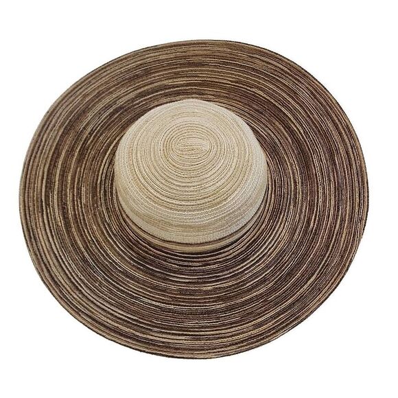 Cruise Club Womens Brown Polyester Pull On Sun Protection Wide-Brimmed Straw Hat - Picture 9 of 12